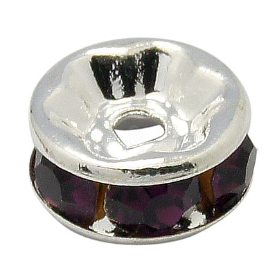 Brass Grade A Rhinestone Spacer Beads RB-A014-Z7mm-11S-1