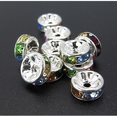 Brass Rhinestone Spacer Beads RB-A004-9-1