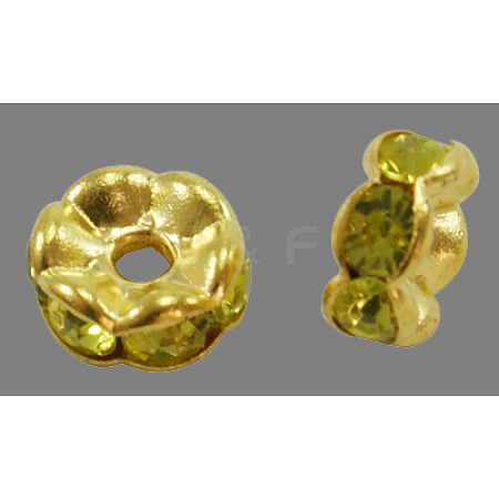Brass Rhinestone Spacer Beads RB-A014-L6mm-19G-NF-1