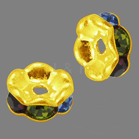 Brass Rhinestone Spacer Beads RB-A014-L6mm-37G-NF-1