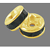 Brass Grade A Rhinestone Spacer Beads RSB034NF-04G-1