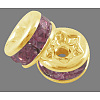 Brass Grade A Rhinestone Spacer Beads RSB039NF-07G-1