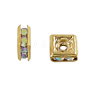Brass Rhinestone Spacer Beads RSB072-02G-1
