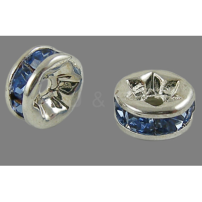 Brass Grade A Rhinestone Spacer Beads RSB034NF-14-1