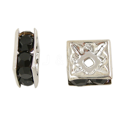 Brass Rhinestone Spacer Beads RSB071NF-04S-1