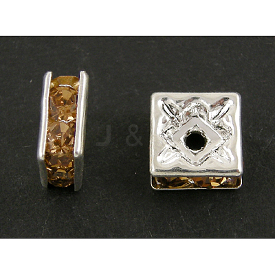 Brass Rhinestone Spacer Beads RSB071NF-05S-1