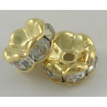 Middle East Rhinestone Spacer Beads RSB029NF-01G-1