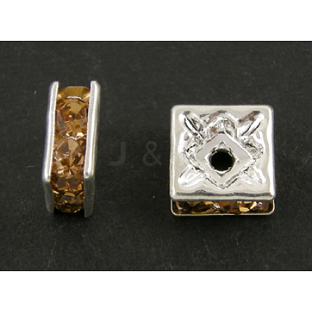 Brass Rhinestone Spacer Beads RSB074NF-05S-1