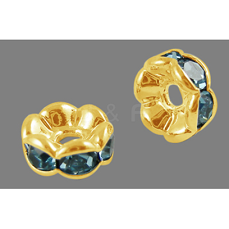 Grade A Brass Rhinestone Spacer Beads RSB160NF-13G-1