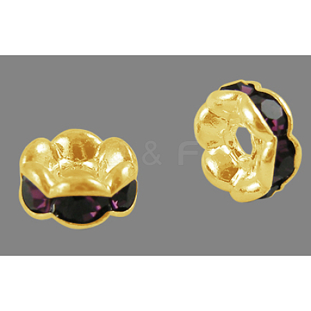 Grade A Brass Rhinestone Spacer Beads RSB160NF-17G-1