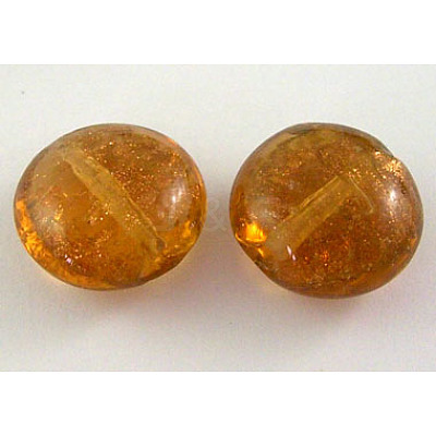 Handmade Gold Sand Lampwork Beads SLFG12mm15Y-1