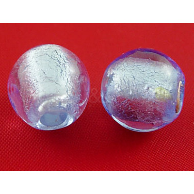 Handmade Silver Foil Glass Beads SLR12MM04Y-1