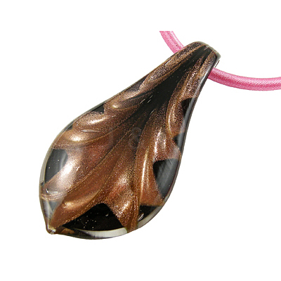 Handmade Gold Sand Glass Large Pendants SLSP214-1