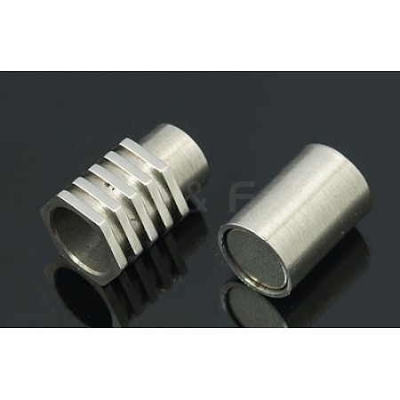 Tarnish Resistant 304 Stainless Steel Magnetic Clasps with Glue-in Ends STAS-Q137-1