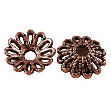 Tibetan Style Fancy Bead Caps TIBE-LF1413YKG-R-FF-1