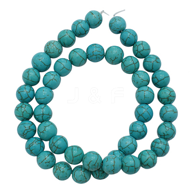 Synthetical Howlite Beads TURQ-GSR10mm129-1