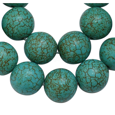 Synthetical Howlite Beads TURQ-GSR12mm129-1