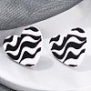 Heart Acrylic Printed Stud Earrings for Women EJEW-G418-01E-2