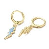 Lightning Bolt Real 18K Gold Plated Brass Dangle Leverback Earrings EJEW-L268-010G-01-2