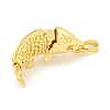 Rack Plating Fish Brass Pendants KK-K341-67G-3