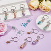 20Pcs 5 Styles Glass Wishing Bottle Pendant Keychains KEYC-DC00063-4