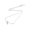 Rhodium Plated 925 Sterling Silver Clear Cubic Zirconia Star Pendant Necklace Making STER-T007-104P-1