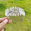 Electroplated Natural Quartz Crystal Hair Combs PW-WG34231-04-1