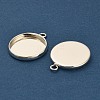 Flat Round Brass Pendant Cabochon Settings X-KK-A276-10S-3
