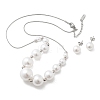 Round Plastic Imitation Pearl
Stud Earrings & Necklaces Sets SJEW-Q001-01P-2