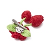 Handmade Crochet Cotton Flower Ornaments Pendant Brooches with Iron Brooch Base Settings for Women JEWB-BR00180-01-4