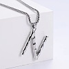 3Pcs Stainless Steel Textured Letter Pendants LW4134-13-1