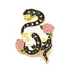 Snake and Flower Alloy Enamel Brooches ENAM-C001-04G-1