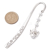 Shell Pearls Angel Pendant Bookmark AJEW-JK00347-3