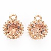 Brass Micro Pave Cubic Zirconia Charms KK-S356-772J-1