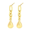 Rack Plating Brass Teardrop Dangle Stud Earrings EJEW-K263-18G-1