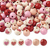 Beadthoven 120Pcs 6 Style Wood Bead and Painted Natural Wood Beads WOOD-BT0001-10-7