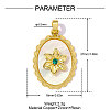 Brass Micro Pave Green Cubic Zirconia with Shell Pendants CU-OY001-52G-2