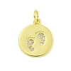 Round Rack Plating Brass Micro Pave Clear Cubic Zirconia Pendants KK-U021-01G-1