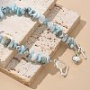 Natural Larimar Beaded Bracelets X-BJEW-JB02681-01-2