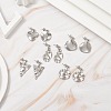 5 Pairs 5 Style Twist Triangle & Nugget & Flat Round 304 Stainless Steel Dangle Stud Earrings Set for Women EJEW-JE05090-01-2