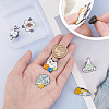 6Pcs 6 Style Chemistry Theme Enamel Pins JEWB-SC0001-16-3