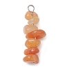 Gradient Color Natural Red Aventurine & Natural Sunstone & Natural Topaz Jade Chip Beaded Pendants PALLOY-JF02791-09-3