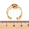 Hollow Heart 304 Stainless Steel Open Cuff Ring Components STAS-F366-08A-G-2