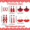 ANATTASOUL 6Pairs 6 Styles Acrylic Petal & Cotton Tassel & Resin Dangle Boho Stud Earrings EJEW-AN0003-75-2