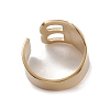 Ion Plating(IP) 304 Stainless Steel Initial Letter B Open Cuff Rings for Women RJEW-G285-17G-3
