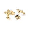 Ion Plating(IP) 304 Stainless Steel Plane Stud Earring Findings EJEW-I285-14G-2