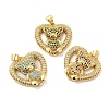 Brass Micro Pave Cubic Zirconia Pendants KK-A180-21G-1