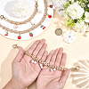 3Pcs 3 Styles Alloy Enamel Flower Cherry Apple Strawberry Charm Alloy Bag Decorative Chains AJEW-CN0006-07-3