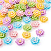 50Pcs 5 Colors 3D Opaque Resin Cabochons RESI-TA0005-02-3