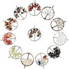12Pcs 12 Colors Gemstone Pendants G-PH0001-33-WH-7